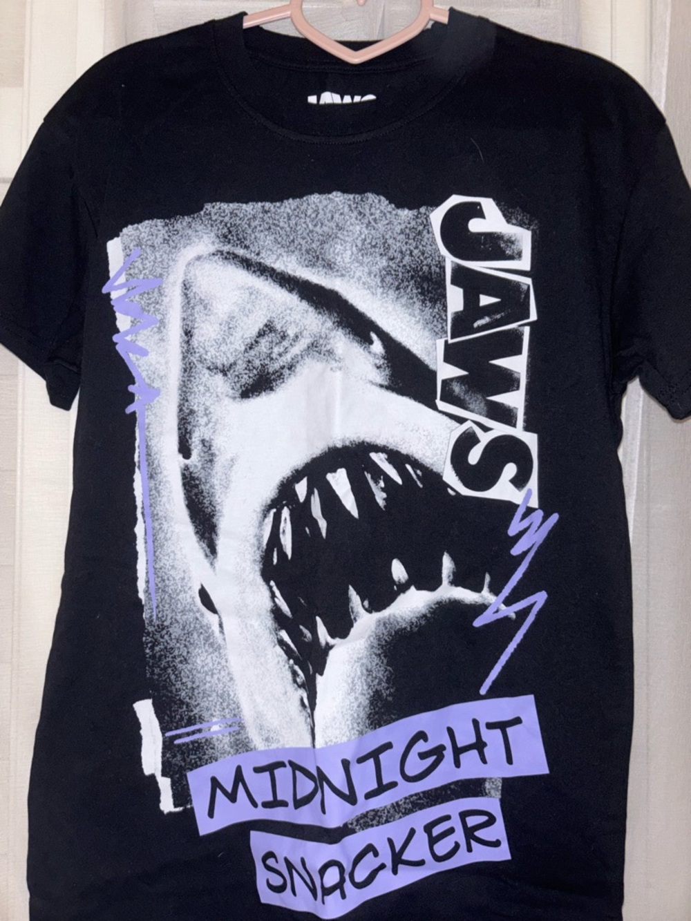 Black 'Midnight Snacker' Jaws Graphic Tee